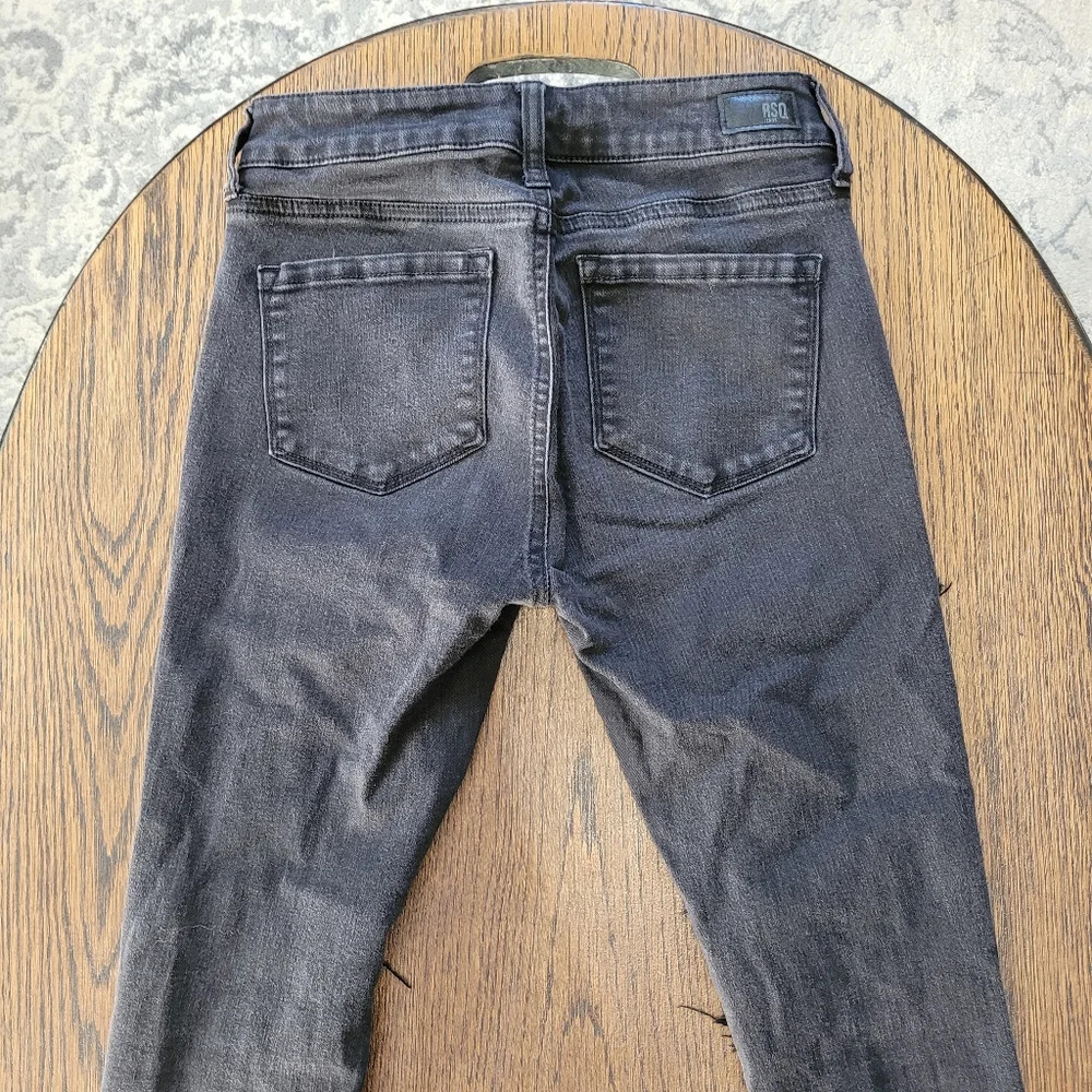 RSQ Mid-rise Destroyed Distressed Black Jegging Jeans Size Women's 0/24 - Picture 6 of 12